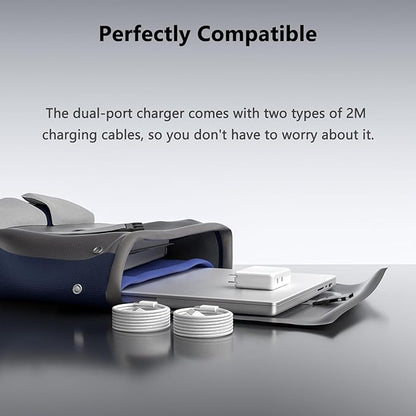 Mac Book Pro Charger - 280W, 2-Ports 140W USB C Fast Laptop Charger, Compatible with Mac Book Pro/Air 16 15 14 13 inch, M1 M2 M3 M4 Series and All USB C Device, with 6.6FT Type C & Magnetic 3 Cable