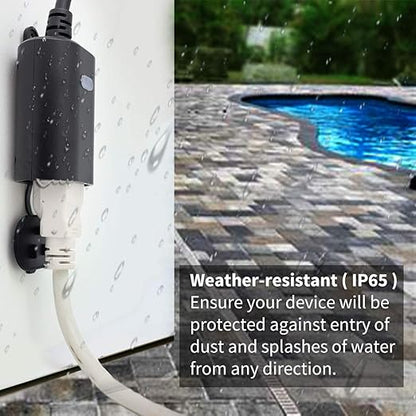 Minoston Outdoor Smart Plug, WiFi Outlet, IP65 Weatherproof, Compatible with Alexa, Google Assistant, Timer & Countdown by Smart Life APP, No Hub Required, FCC Certified, 2 Pack (MP22W)