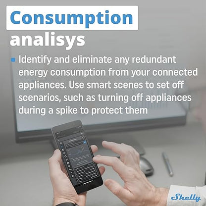 Shelly PM Mini Gen3 | WiFi Smart Power Meter 1 Channel 16 A | Home Automation | Bluetooth Gateway | Compatible with Alexa & Google Home | iOS Android App | No Hub Required | Smart Schedules