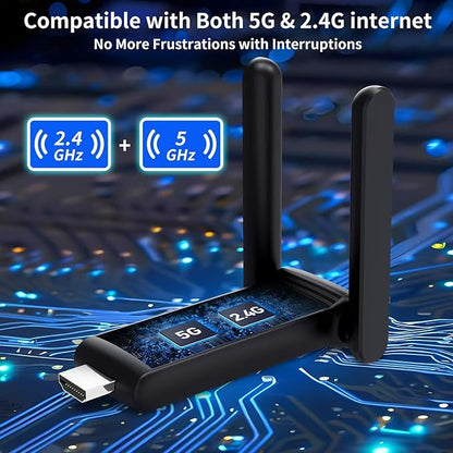 YUYUNLOMN Wireless HDMI 2 Receivers and Transmitter,Up to 6 RXs,No Hot,Plug and Play,2.4/5.8GHz Wirelessly Stream to Multiple Screen,50M/165FT,Wireless HDMI Adapter for TV/DSLR Camera/Projector/Laptop