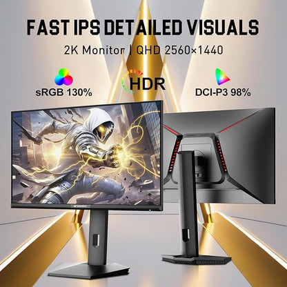 SANSUI 24.5 Inch QHD Gaming Monitor 300Hz, 1ms Fast IPS Computer Monitor, 2× HDMI 2.1 + 2× DP 1.4 Ports, 130% sRGB Eye Care VESA Support (DP Cable Included ES-G25F6Q Pro)
