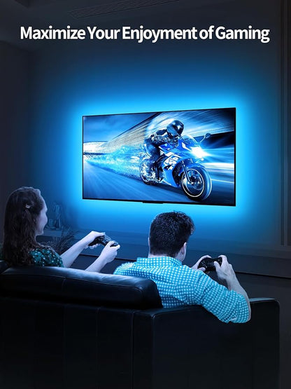 KANTUTOE TV Lights Behind, 19.68ft LED Lights for 55-85 Inch TV, RGB TV Backlight, Music Sync Bluetooth APP and Remote Control Strip Lights USB Powered for Bedroom Gaming Room Decor