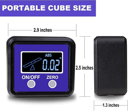 Digital Angle Gauge and Protractor, eOUTIL Digital Angle Finder Inclinometer Level Box with Magnetic Base for Woodworking, Table Saw, Construction, Drilling Machinery, Masonry