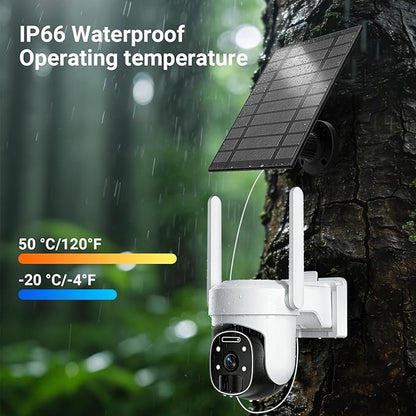 HUEVUE 4G LTE Cellular Security Camera Outdoor, 2K No WiFi Solar Camera Outdoor Wireless Color Night Vision, Cellular Cameras for Security 360° Viewing, PIR Motion Sensor for Farm/RV Update