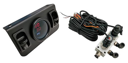 in Cab Dual Air Gauge Control Kit with Digital Paddle Switch for Air Pressure Sensor Control of Air Suspension Kit (Red)