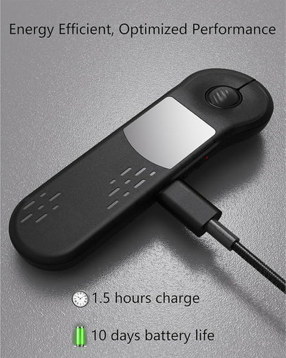 GUVOHUT Air Mouse for PC/iOS/Android with Touchpad Bluetooth 2.4G Remote Control for PowerPoint/Keynote/Tiktok/Camera/Kindle App Rechargeable Wireless Presentation for PPT Pointer (Black)
