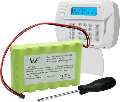 Replacement Battery+Tool for ADT DSC IMPASSA 9057 SCW9055 SCW9057 BH7236-SS 17000145 17000152 Wireless Home Security System Alarm Control Panel DSC 6PH-H-4/3A3600-S-D22, Fix Low Battery Power Issue