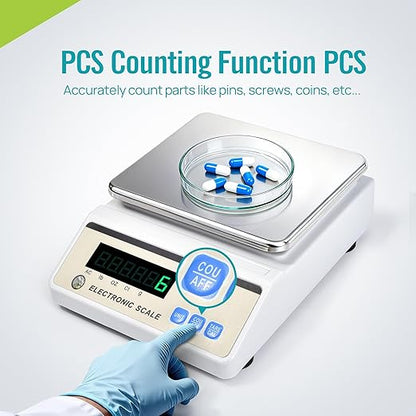 LICHEN Lab Analytical Balance 1000g x 0.01g with LED Display, High Precision Lab Scale with g/ct/oz/lb Units-Laboratory Scientific Scale for Kitchen,Pharmacy,Jewelry(No Test Weight)