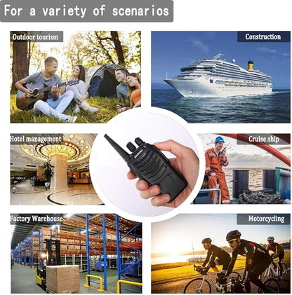 pxton Two Way Radios Long Range Walkie Talkies for Adults with Headphones,16 Channel Handheld 2 Way Radio Rechargeable with Flashlight Li-ion Battery and Charger（6 Pack）