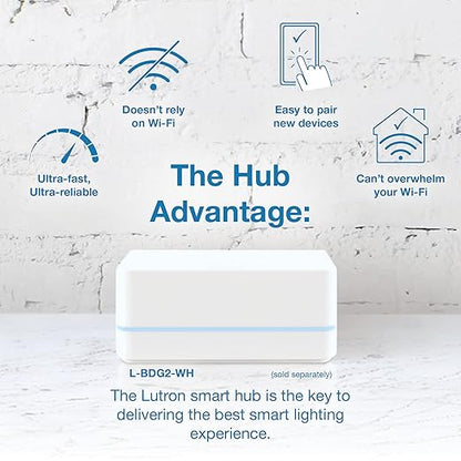 Lutron Claro Smart Switch 3-Way Kit for Caseta Smart Lighting, Includes Wall Plate, Pico Paddle Remote, and Bracket, Neutral Required, DVRF-PKG1S-WH
