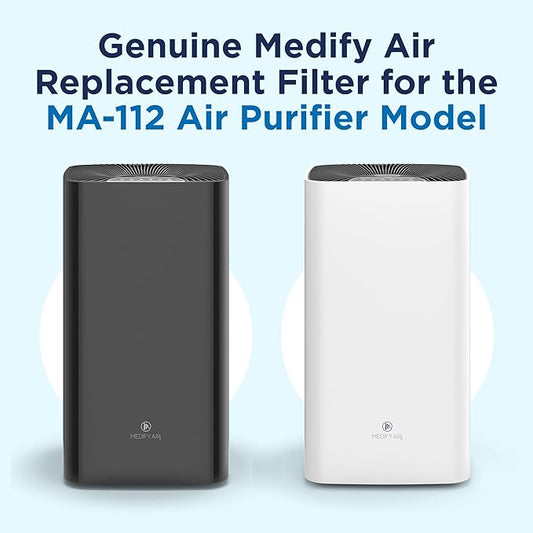 Medify MA-112 Genuine Replacement Filter Set for Allergens, Smoke, Wildfires, Dust, Odors, Pollen, Pet Dander | 3 in 1 with Pre-filter, HEPA H13 and Activated Carbon | Removal to 0.1 Microns | 1-Pack