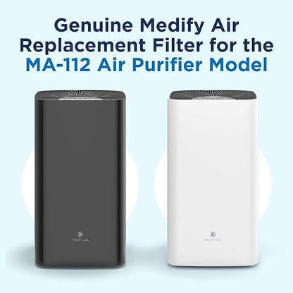 Medify MA-112 Genuine Replacement Filter Set for Allergens, Smoke, Wildfires, Dust, Odors, Pollen, Pet Dander | 3 in 1 with Pre-filter, HEPA H13 and Activated Carbon | Removal to 0.1 Microns | 2-Pack