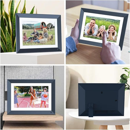 10.1" Digital Picture Frame Smart-Digital-Photo-Frame - 1920 * 1200 IPS FHD Touch Screen Digital Frame, Auto Rotate, 16GB Memory, Load Photos Videos from Phone via App or Email, for Mom