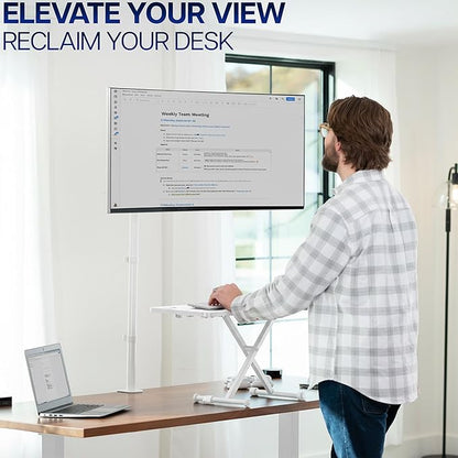 VIVO Extra Tall Single Monitor Desk Mount Stand with 39 inch Pole, Features Full Adjustability - Tilt and Articulation, Holds 13 to 32 inch Screens up to 10kg with VESA Mounting, White, STAND-V011W