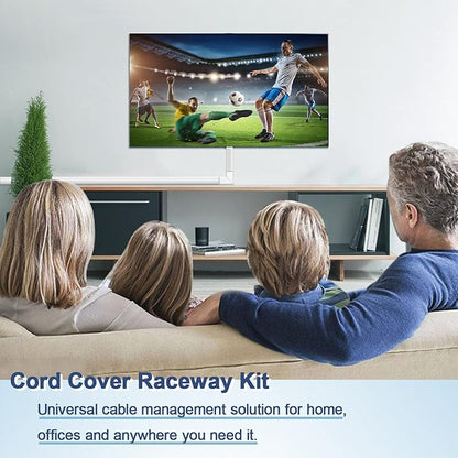Cord Cover Raceway Kit - 157" Paintable Cable Concealer, Wire Hider for TV Wall Mounting and Wire Management