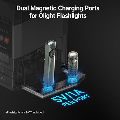 Ostation 2 Pro 3-in-1 Smart Battery Charger for AA & AAA Rechargeable NiMH & Li-ion Batteries, Polarity-Free, Auto Detection, App Control, Touchscreen, Flashlight Charging Ports (Batteries Not Incl.)