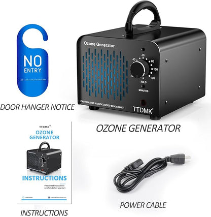 Ozone Generator 128,000mg/h, Commercial Ozone Machine Odor Removal, High Capacity Ozone Machine, Home Ozone Generator for Car, Home, Smoke, Pet, etc (Black) - by TTDMK