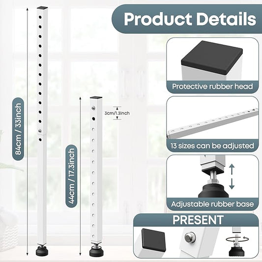 Gadgetzan Window Security Bar,17-33 inch Adjustable Sliding Door Security Bar Lock with Rubber Tips,Sliding Window Lock Bar for/Patio Glass Door/Home Apartment/Anti-Theft/Child Safety(White - 1 Pack)
