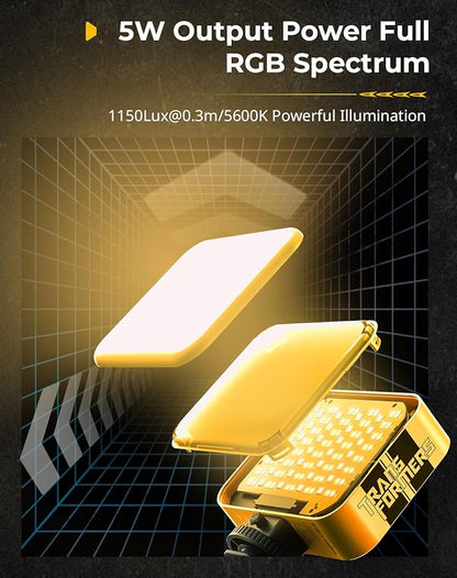 SmallRig Vibe P108 Pro Mini Led Video Light, Portable Camera Light for Photography, Cold Shoe Light, CRI95+, 2500-6500K, 12 Effects, Small Fill Light for Content Creator, Bumblebee Edition 5511