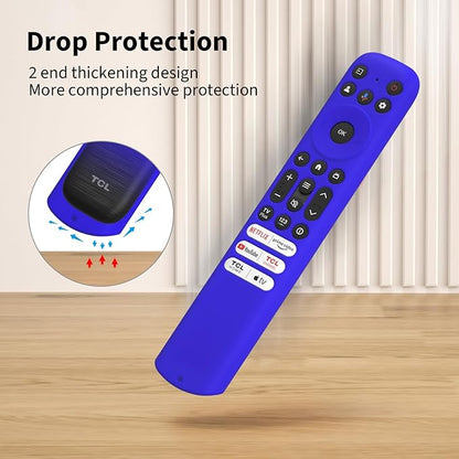 Hi Color Silicone Cover for TCL RC813 FMB1/RC923/RC902V Remote Protective Case Sleeve for TCL Smart TV Remote RC813 FMB1 Case Cover (Blue)