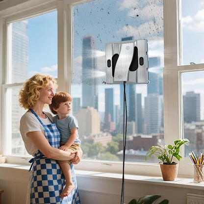 RSSIDOL Window Cleaning Robot 6000Pa Suction Power Window Cleaner Robot with 4 Water Spray Intelligent Cleaning with App Control, Perfect for High-Rise Windows, Tiles and Glass Doors