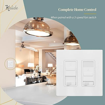 TOPGREENER Dimmer Light Switch for 200W Dimmable LED/CFL Lights, Single Pole/3-Way LED Slide Dimmer Switch,Neutral Wire Not Required,TGSDS3-W-10PCS, 10 Pack, White