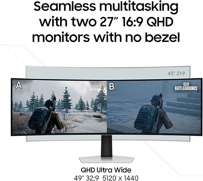 Samsung 49" Odyssey OLED (G93SC) Series Curved Gaming Monitor w QD-OLED, 240Hz, 0.03ms, DQHD, G-Sync Compatible, AMD FreeSync Premium Pro,Height Adjustable Stand,3 Yr Warranty,LS49CG932SNXZA