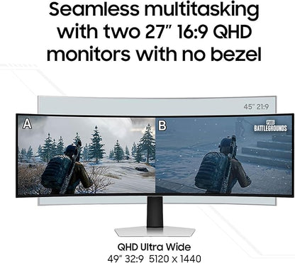 Samsung 49" Odyssey OLED (G93SC) Series Curved Gaming Monitor w QD-OLED, 240Hz, 0.03ms, DQHD, G-Sync Compatible, AMD FreeSync Premium Pro,Height Adjustable Stand,3 Yr Warranty,LS49CG932SNXZA