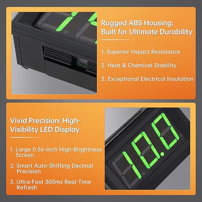 DiGiYes 5 Pack DC 5-120V Digital Mini Voltmeter 2 Wire 0.56 inch LED Display Panel Voltage Meter for Car Motorcycle Battery Monitor (Green)