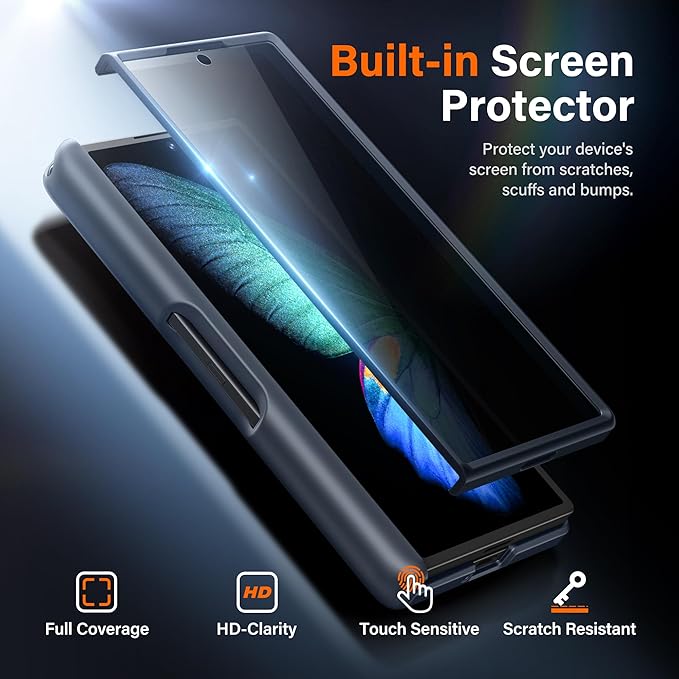 MOBOSI for Z Fold 6 Case with Privacy Screen Protector [Compatible with Magsafe], [Built-in Kickstand&Full Body Hinge Protection] Shockproof Phone Cover for Samsung Galaxy Z Fold6, Black