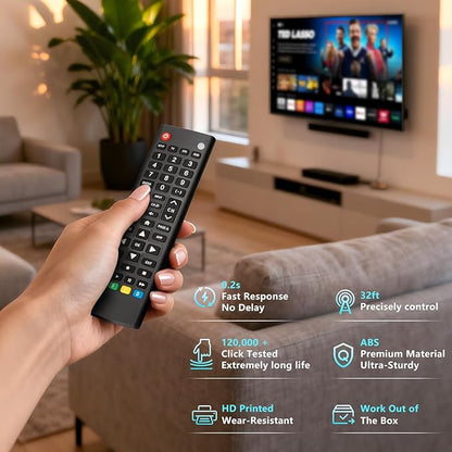 Universal-TV-Remote-Control for Samsung, LG, Hisense, TCL, Sony, Vizio, Onn, Toshiba, Philips and More DVD, Blu ray Player, Soundbar Devices
