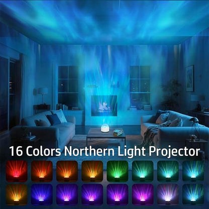 Northern Lights Projector, 2 Packs Rechargeable 16 Color Aurora Night Light Projector Ambient Lighting with Dimmable & Remote Control for Bedroom Kids Teen Girl Gift Room Decor