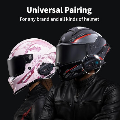 BIKECOMM Salut Motorcycle Helmet Speakers Intercom – 1000M Range Wireless Speakers - Helmet Communication System, IP67, Black
