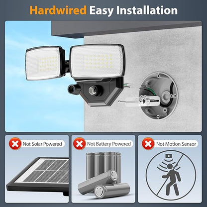 Onforu 32w 3200LM Dusk to Dawn Outdoor Lighting,6500K Dual-Head Flood Light Outdoor with Photocell,IP66 Waterproof Security Lights,2Pack Exterior Daylight off and Night On White Light for Patio Garden