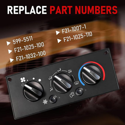Front Climate Control Module 599-5511 Heavy Duty AC Control Panel Compatible with 2002-2006 Kenworth W900 T800 T600A C500 T300