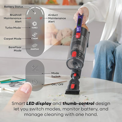 UNINELL HOME UV2 Cordless Vacuum Cleaner, 48000Pa/550W Vacuum Cleaners for Home, Lightweight Stick Vacuum with 65Mins Runtime, Self-Standing&Wall Mount Charging, Tangle-Resistant Vacuum for Pet Hair