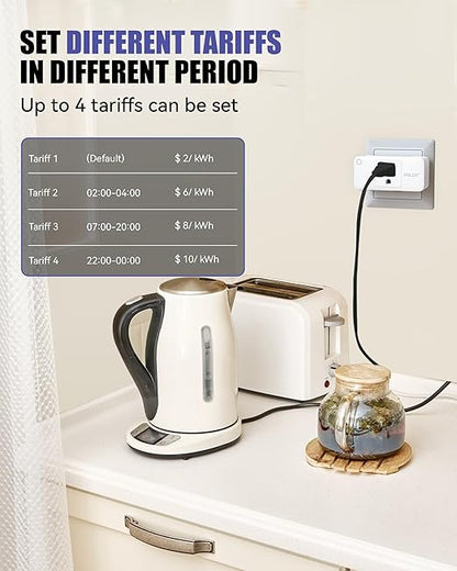 BALDR Wi-Fi Home Power Monitor Socket - Wifi Smart Outlet, Electricity Usage Meters Smart, Watt Meter, Home Energy Monitor, Plug In Power Meter, Need Hub to Work(Sold Separately) - 2.4GHZ Network Only
