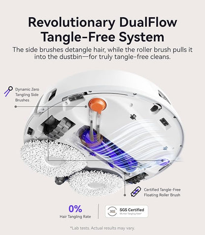 NARWAL Freo Pro Robot Vacuum and Mop Combo, Tangle Free Robot Mop, 8500Pa Powerful Suction, Self-Emptying, Auto Mop Washing, Auto Drying, Obstacle Avoidance, Ideal for Pet Hair and Hard Floor
