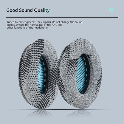 Cooling-Gel QuietComfort 35 / QC35 ii Fabric Replacement Ear Pads for Bose Headphones, Compatible with Bose QC45 QC25 QC2 QC15/ Around-Ear 2 AE2i AE2w/ SoundTrue & SoundLink Series, Blue