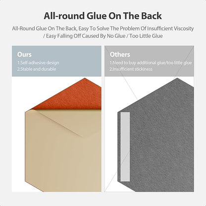 Amantech 12 Pack Acoustic Panels Self Adhesive Sound Proof Foam, High Density Sound Acoustic Panel, 12X10.23X0.4 Inch Hexagon Panels in Home, Office, Reccording Room, Studio,and more(Orange-Red)