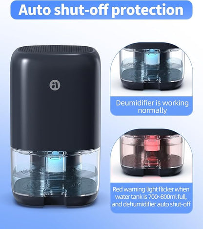 TABYIK Dehumidifier, 35 OZ Small Dehumidifiers for Room for Home, Quiet with Auto Shut Off, Dehumidifiers for Bedroom (280 sq. ft), Bathroom, RV, Closet,Blue
