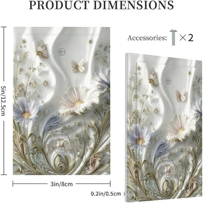 Bvtewkhz Boho Floral Wild Flower No Device Single Blank Decorative Light Switch Covers Electrical Faceplate Switch Plates for Bathroom Kitchen Home