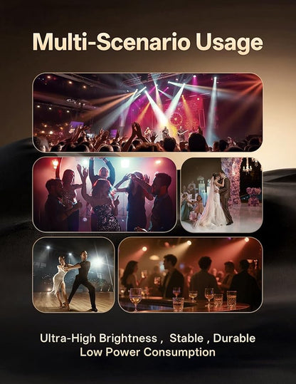 JAJALUYA LED Par Lights 36 LED Stage Lights 7 Modes RGB DJ Lights with Sound Activated Remote and DMX Control DJ Uplighting for Birthday Party Events Wedding Christmas Stage Lighting (4 Packs)