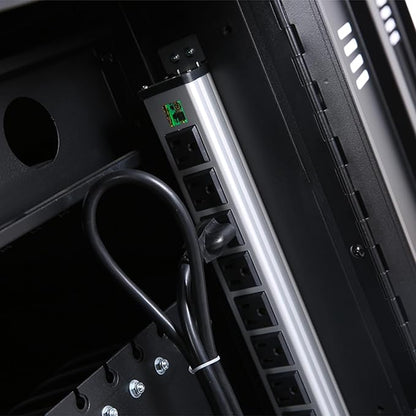 32-Bay Mobile Charging Cart with Keyed Lock, Steel Laptop & Tablet Charging Cabinet with Cable Management, Rolling Power Station for Classroom, Office, School, Library