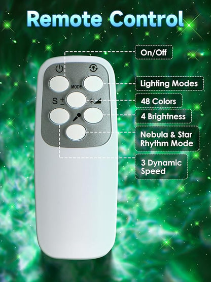 One Fire Galaxy Light Projector, 42 Colors Star Projector Galaxy Light+Moon+Clouds, Unique Rhythm Mode, Dimmable+Remote Control Starlight Projector, Adults, Kids