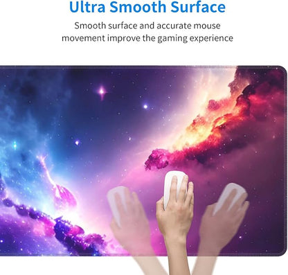 Colorful Night Sky Extended Big Mouse Pad Large,XL Gaming Mouse Pad Desk Pad,31.5x11.8inch Long Computer Keyboard Mouse Mat Mousepad with 3mm Non-Slip Base for Home Office Work