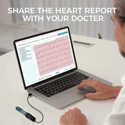 Livenpace 1-Lead Heart Health Monitor at Home, Portable 24 Hours Chest Lead Device with Free AI Analysis & PC Report, Rechargeable Recorder, HHM1