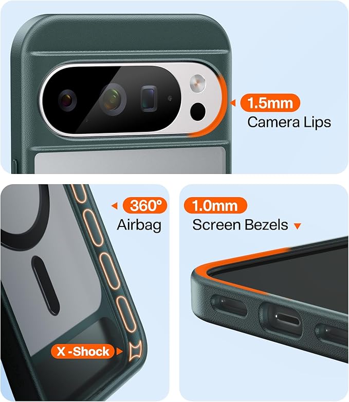 TORRAS Magnetic & Stand for Google Pixel 10 Pro XL Case, Fit for MagSafe, Military Grade Drop Protection, Slim Fit for Google Pixel 10 Pro XL Phone Case with Sturdy Kickstand, Translucent Matte Green
