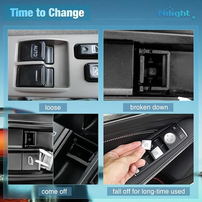 Nilight Power Master Window Switch Compatible with 2001 2002 2003 2004 2005 Honda Civic 2002-2006 Honda CR-V Sport Utility Front Left Driver Side Replacement Button Windows Switches Set