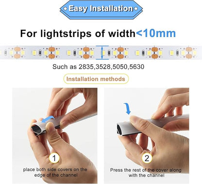 VST 6Pack 3.3 ft Black LED Aluminum Channel with Milky White Cover V Shape 16x16mm, Led Strip Light Track with Accessories for Led Strip Lights in Home Lighting